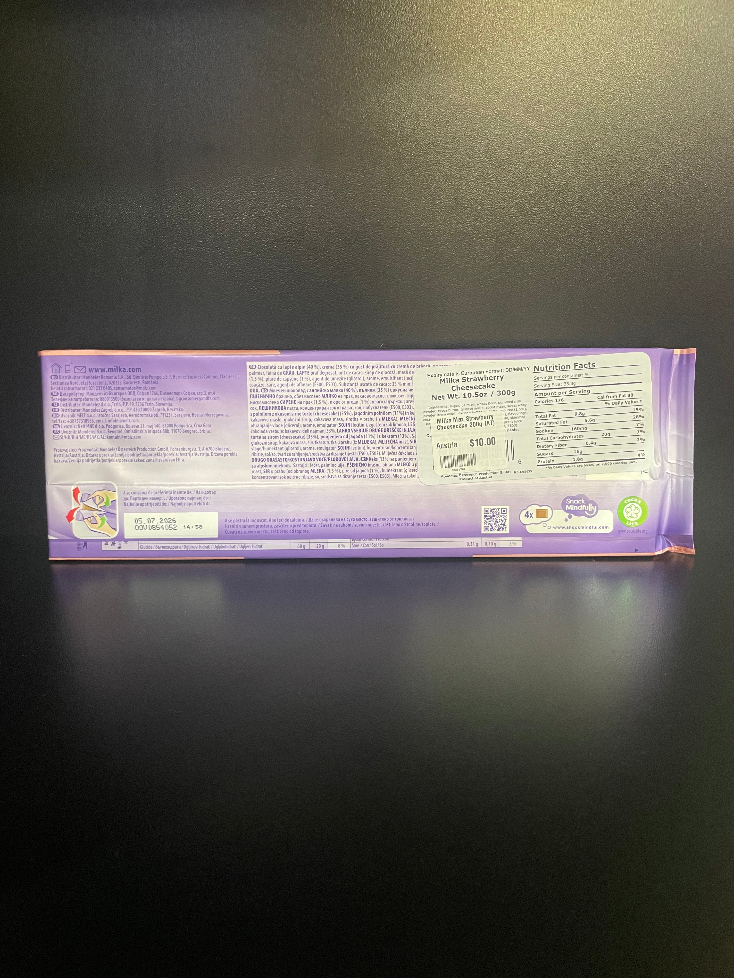 Milka Max Strawberry Cheesecake 300g